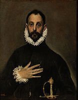 El caballero de la mano en el pecho, El Greco